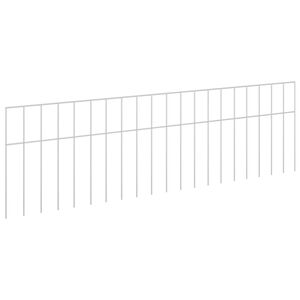 vidaXL Gartenzaun-Paneel 48 stk. 100 x 30 cm Verzinkter Stahl Silber