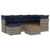 vidaXL 7-teiliges Gartensofa-Set mit Kissen, grau, Polyrattan