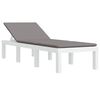 vidaXL Sonnenliege mit Auflagen Wei&szlig; PP