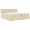 vidaXL Ottoman-Bett mit Matratze Creme 200x200 cm Stoff