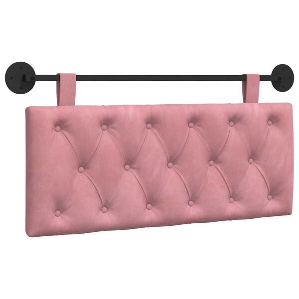 vidaXL H&auml;ngevorderseite Wandmontiert Rosa 110 x 55 x 7 cm Samt