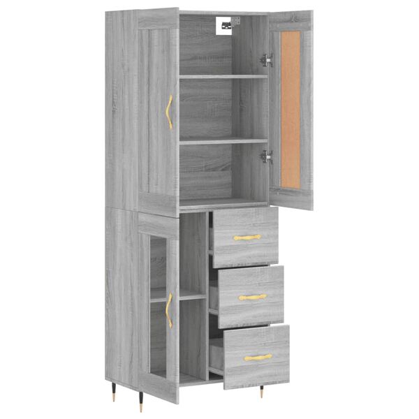 vidaXL Highboard Grau Sonoma 69,5x34x180 cm Holzwerkstoff
