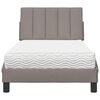vidaXL Bett mit Matratze "Hanko" Taupe 90x200 cm Stoff
