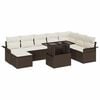 vidaXL Garten-Sofa-Set mit Kissen mit Speicher 9 pcs Braun und Creme