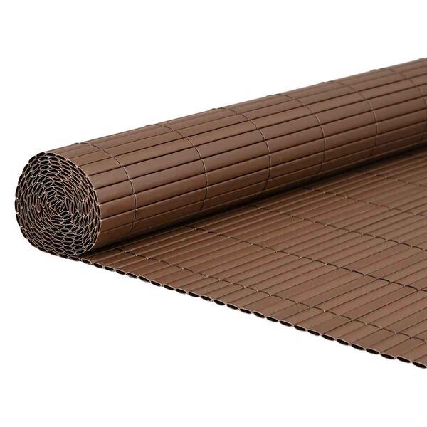 vidaXL Gartenzaun Doppelseitig Braun 1,8x3 m PVC
