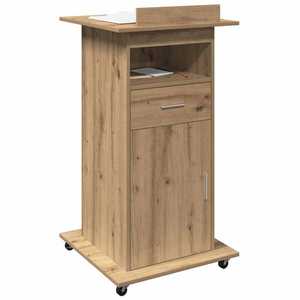 vidaXL Podium mit Regal Artisan-Eiche 55 x 55 x 107 cm Holzwerkstoff