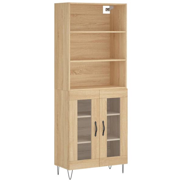 vidaXL Highboard Sonoma-Eiche 69,5x34x180 cm Holzwerkstoff