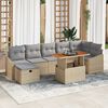vidaXL Gartensofa-set mit Kissen mit Speicher 8 pcs Beige Poly-Rattan