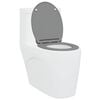 vidaXL Toilettensitz Grau 47 x 37,5 x 3,8 cm Duroplast