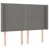 vidaXL LED Kopfteil Dunkelgrau 147x16x118/128 cm Stoff