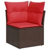 vidaXL 6-teiliges Gartensofa-Set mit Kissen, braun, Polyrattan