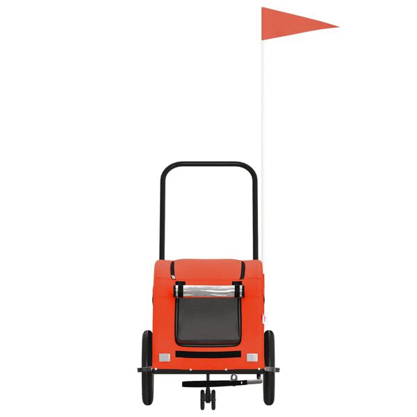 vidaXL Fahrradanhänger Hunde Orange und Grau Oxford-Gewebe und Eisen