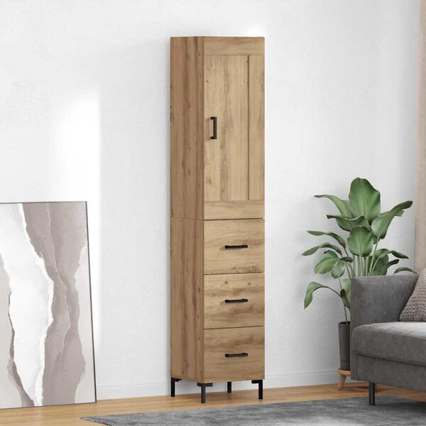 vidaXL Highboard Artisan-Eiche 34,5 x 34 x 180 cm Holzwerkstoff