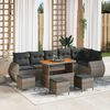 vidaXL Gartensofa-set 10 pcs Grau Poly-Rattan