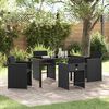 vidaXL Garten Essgruppe 5 pcs Schwarz Poly-Rattan