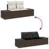 vidaXL Gartensofa-set mit Speicher 7 pcs Braun und Creme Poly Rattan