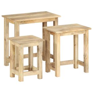 vidaXL Satztische 3 Stk. Massivholz Mango