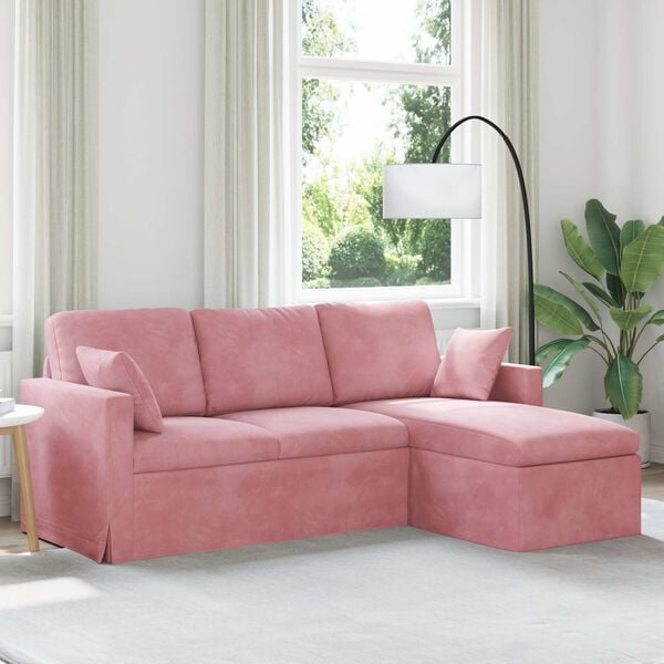 vidaXL Sofa Rosa Gesamtabmessungen: 198 x 134 x 80 cm (B x T x H) Samt