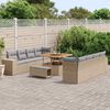 vidaXL Gartensofa-set mit Kissen 11 pcs Beige und Hellgrau Poly-Rattan