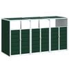 vidaXL M&uuml;lltonnenbox f&uuml;r 3 Tonnen Gr&uuml;n 216x81x115 cm Stahl