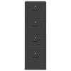vidaXL Aktenschrank mit Schubladen 2 pcs Schwarz 44 x 50 x 106,5 cm