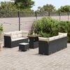 vidaXL Garten-Sofa-Set 10 pcs Schwarz Poly-Rattan