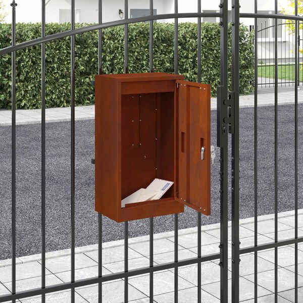 vidaXL Briefkasten mit Speicher Rostig 30 x 20 x 55 cm Wetterfeststahl