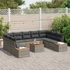 vidaXL Gartensofa-set mit Kissen 10 pcs Grau Poly Rattan