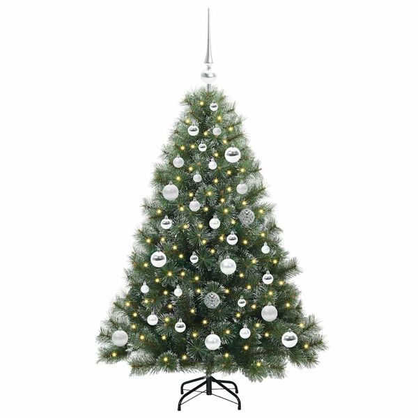 vidaXL K&uuml;nstlicher Weihnachtsbaum mit 150 LEDs Gr&uuml;n 120 cm PE und PVC