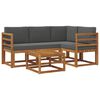 vidaXL Outdoor-Sofagarnitur mit Kissen 5 pcs Natur und Anthrazit