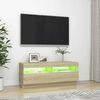 vidaXL TV-Schrank mit LED-Leuchten Sonoma-Eiche 100x35x40 cm