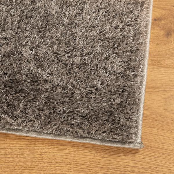 vidaXL Teppich ISTAN Hochflor Gl&auml;nzend Grau 80x150 cm