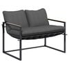 vidaXL Gartensofa-set Schwarz und Anthrazit Stahl