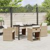 vidaXL Garten Essgruppe 5 pcs Beige Poly-Rattan