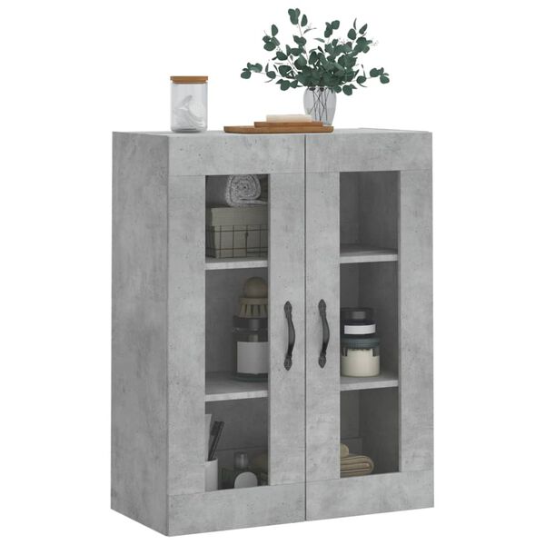 vidaXL Wandschrank Betongrau 69,5x34x90 cm Holzwerkstoff
