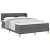 vidaXL Boxspringbett mit Kopfteil Dunkelgrau 140 x 190 cm Stoff