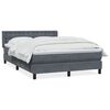 vidaXL Boxspringbett mit Matratze Dunkelgrau 140x220 cm Samt