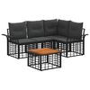 vidaXL Outdoor-Sofagarnitur 5 pcs Schwarz und Dunkelgrau Polyester