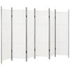 vidaXL 6-tlg. Raumteiler Wei&szlig; 300&times;180 cm