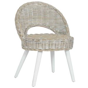 vidaXL Sessel Kubu-Rattan Wei&szlig;