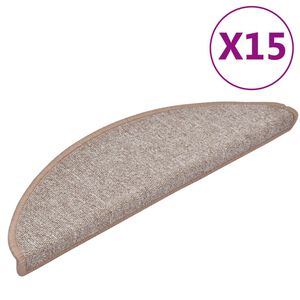 vidaXL Stufenmatten 15 Stk. 56x17x3 cm Hellbraun Halbrund