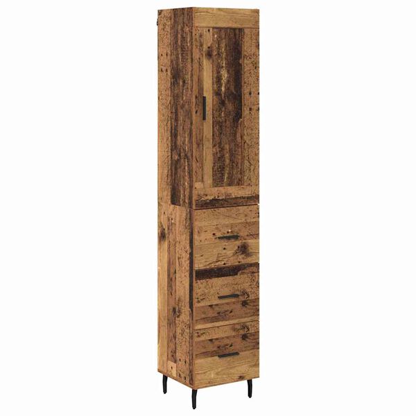 vidaXL Highboard Altholz 34,5 x 34 x 180 cm Holzwerkstoff