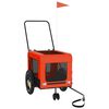 vidaXL Fahrradanhänger Hunde Orange und Schwarz Oxford-Gewebe & Eisen