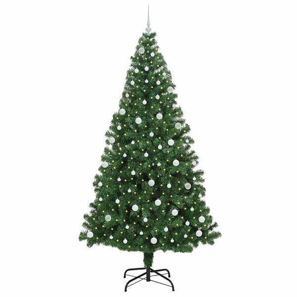 vidaXL K&uuml;nstlicher Weihnachtsbaum mit 300 LEDs mit St&auml;nder Gr&uuml;n 240 cm