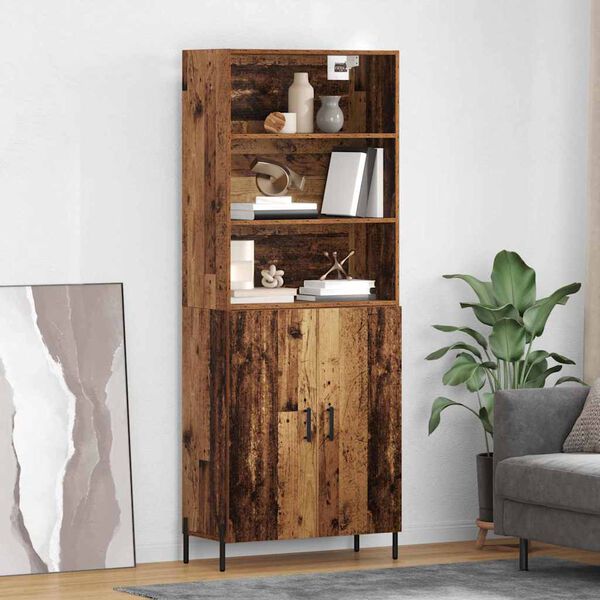 vidaXL Highboard Altholz 69,5 x 32,5 x 180 cm Holzwerkstoff