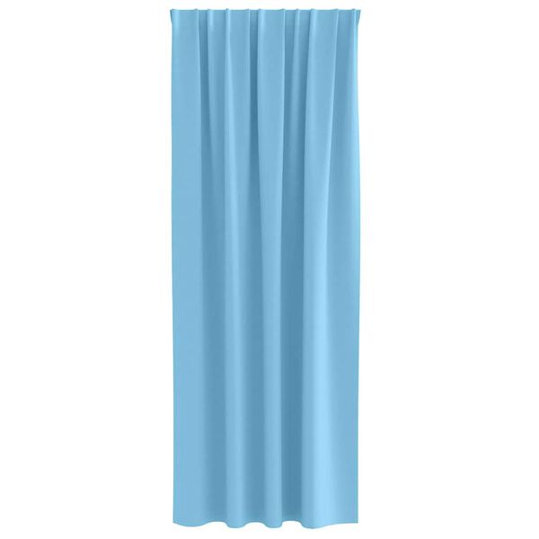 vidaXL Verdunkelungs-Vorh&auml;nge mit Ringen 2 pcs Himmelblau 225 x 140 cm
