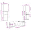 vidaXL 5-tlg. Wohnwand mit LED-Beleuchtung R&auml;uchereiche Holzwerkstoff