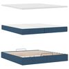 vidaXL Ottoman-Bett mit Matratzen & LEDs Blau 200x200 cm Stoff