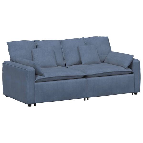 vidaXL Modulares Sofa mit Kissen Blau
