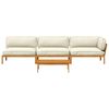 vidaXL Sofa Set mit Kissen Uni 4 pcs Creme Massivholz Akazie